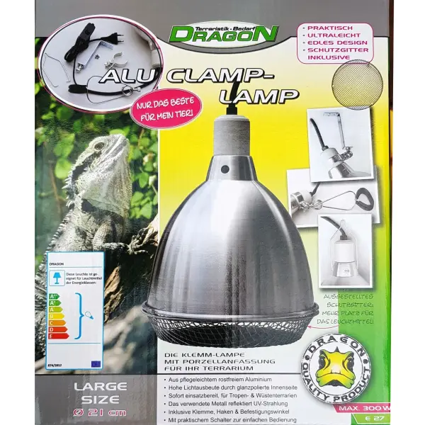 Dragon Ceramic Clamp Lamp Aluminium 210 mm